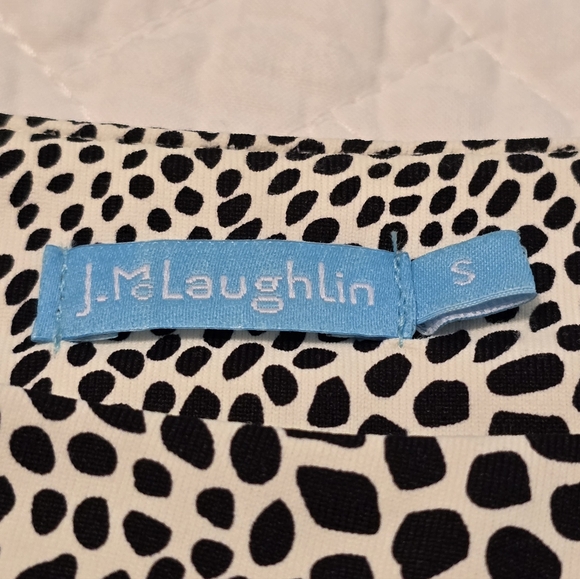 J. McLaughlin Sage Ruched Black & White Animal Print Midi Dress Women's Sz Small - Picture 5 of 7